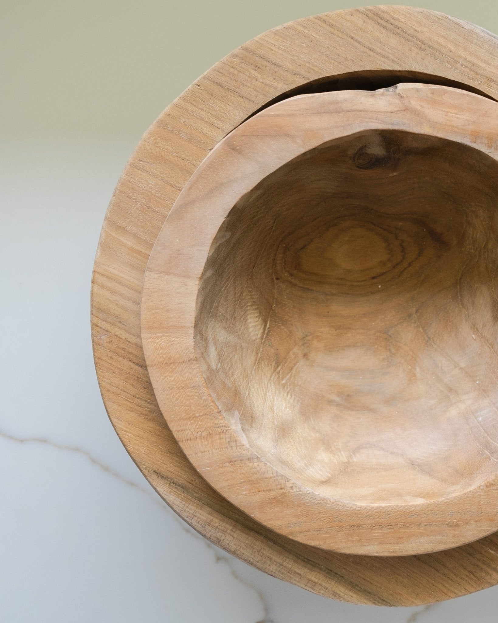 Teak Wood Dish Set - Sweet Water Decor - wood bowl