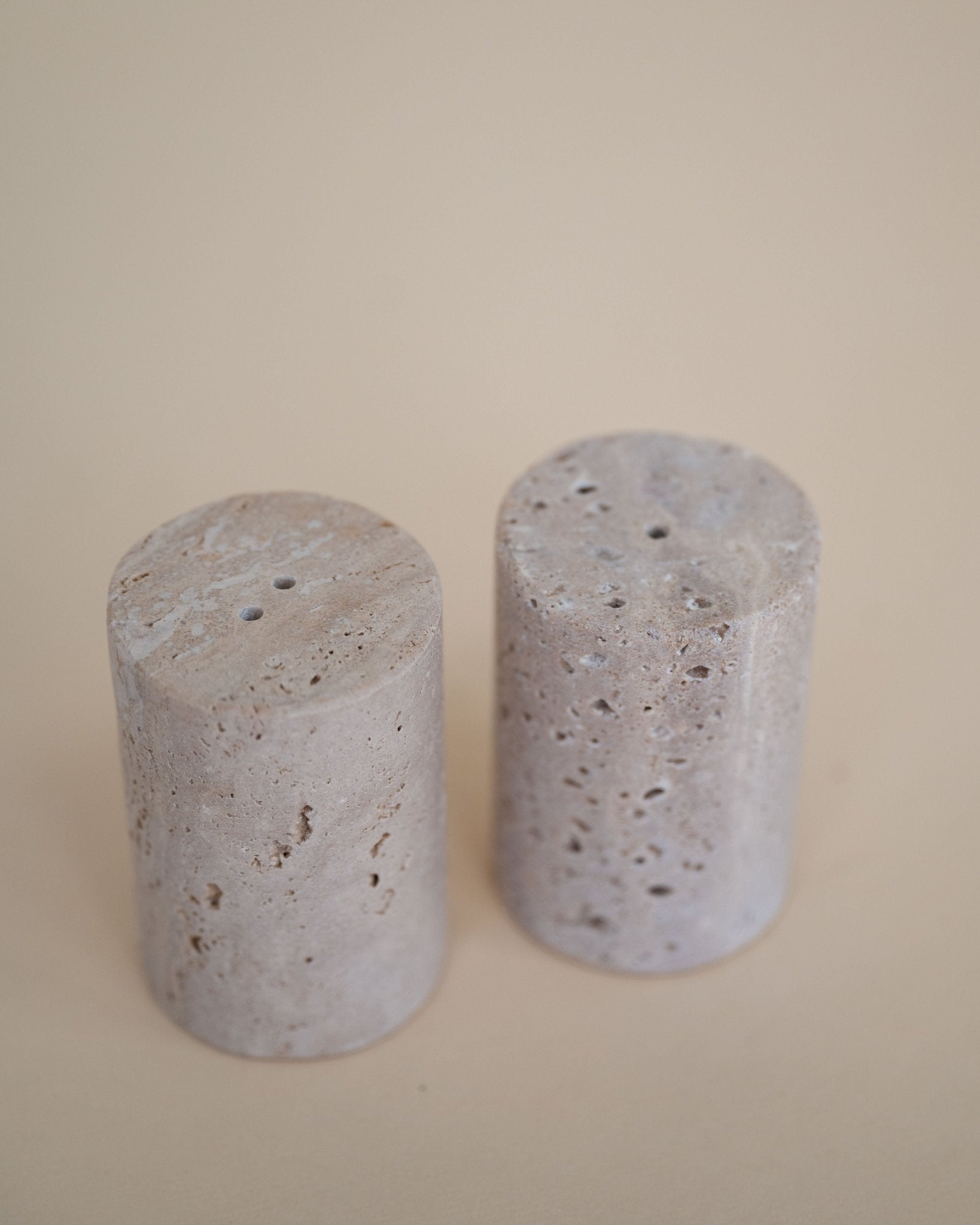 Travertine Salt and Pepper Shaker set - Sweet Water Decor - Salt and pepper