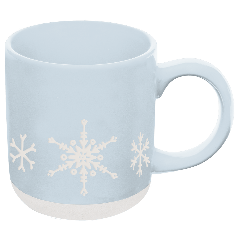 Snowflakes 14oz. Blue Stoneware Coffee Mug - Sweet Water Decor - Coffee Mugs