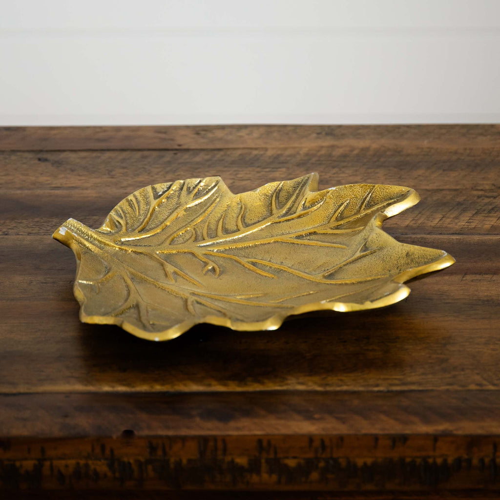 10" Gold Tree of Life Leaf Decorative Accent - Sweet Water Decor - DECORATIVE TRAY