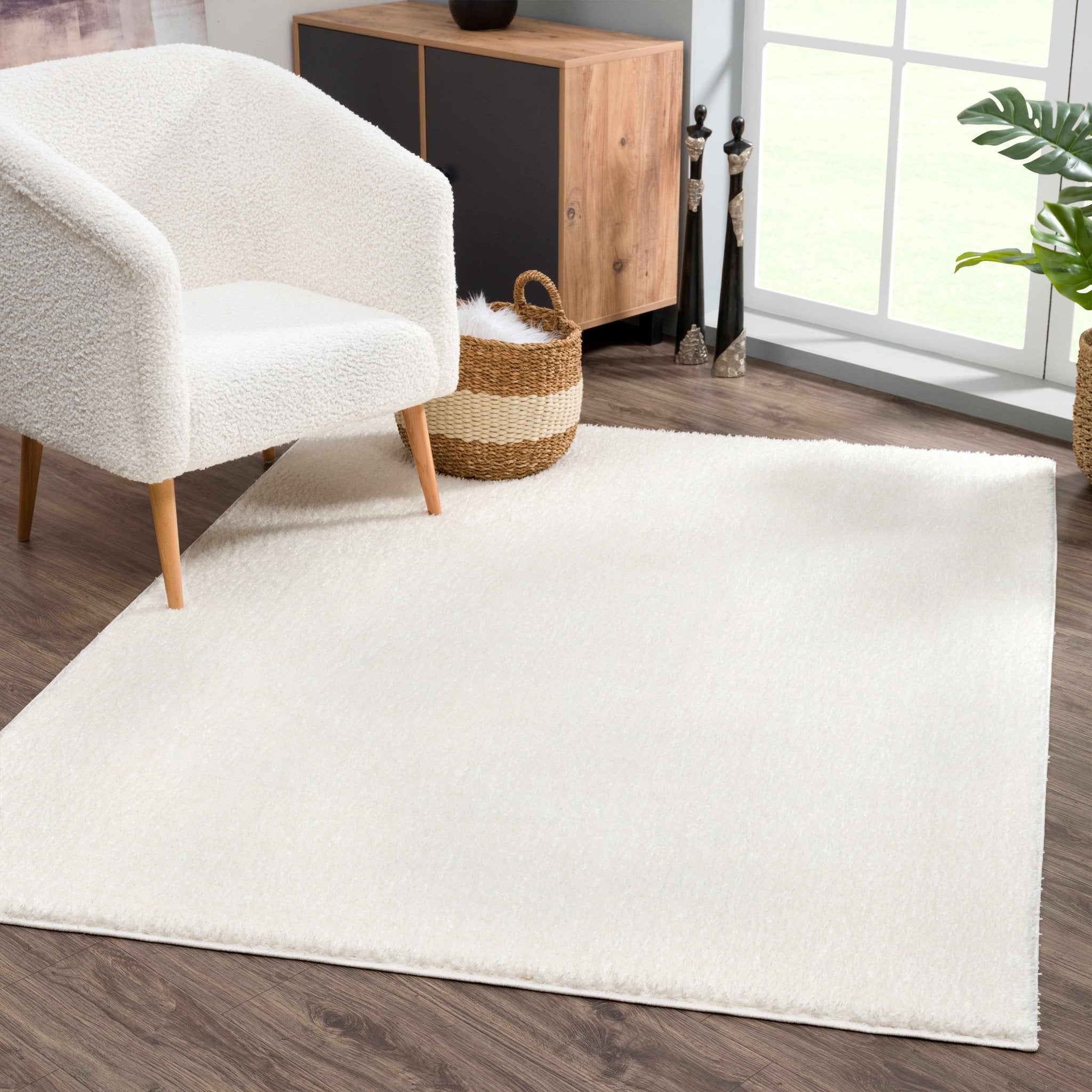 Judy Solid White Washable Rug - Sweet Water Decor - Rugs