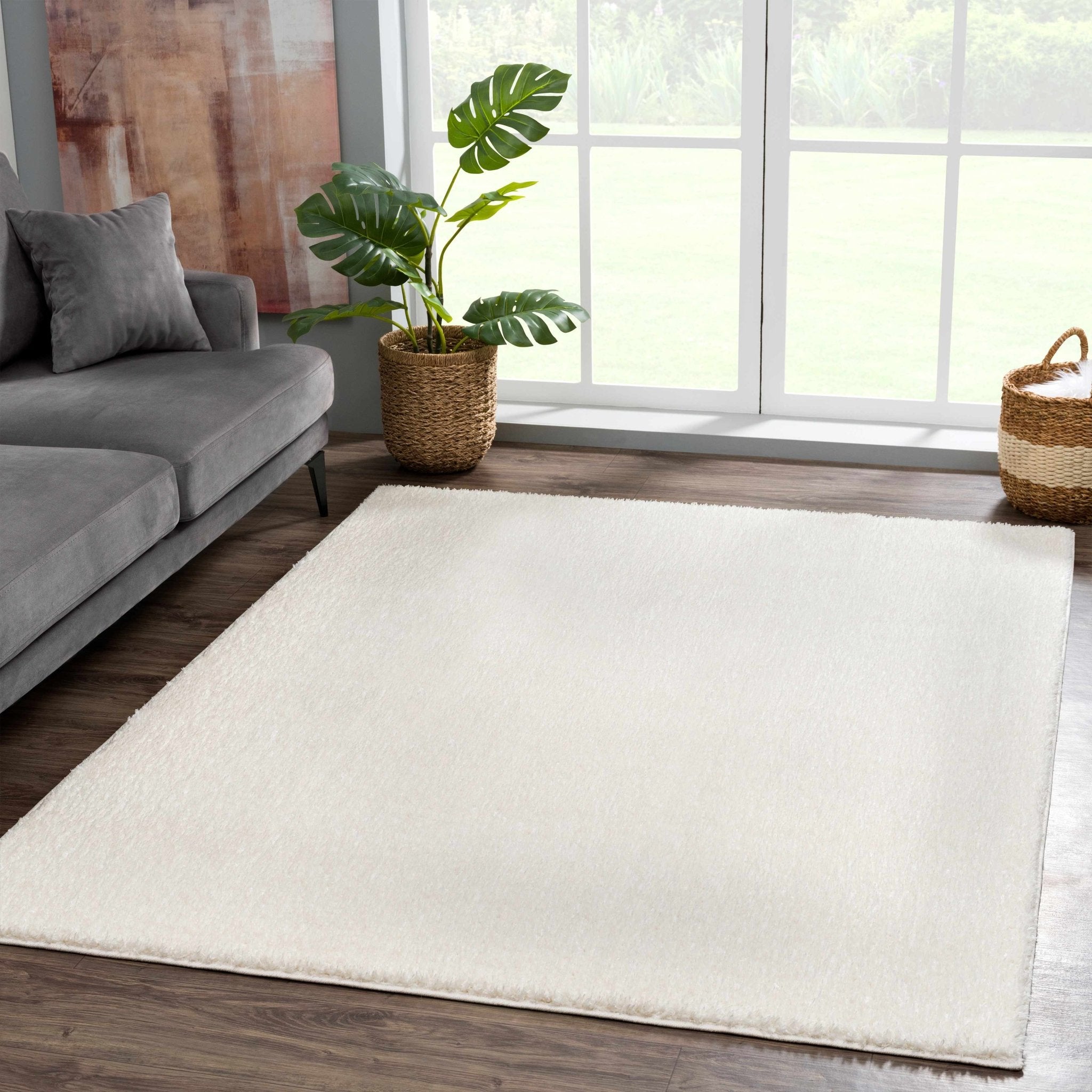 Judy Solid White Washable Rug - Sweet Water Decor - Rugs