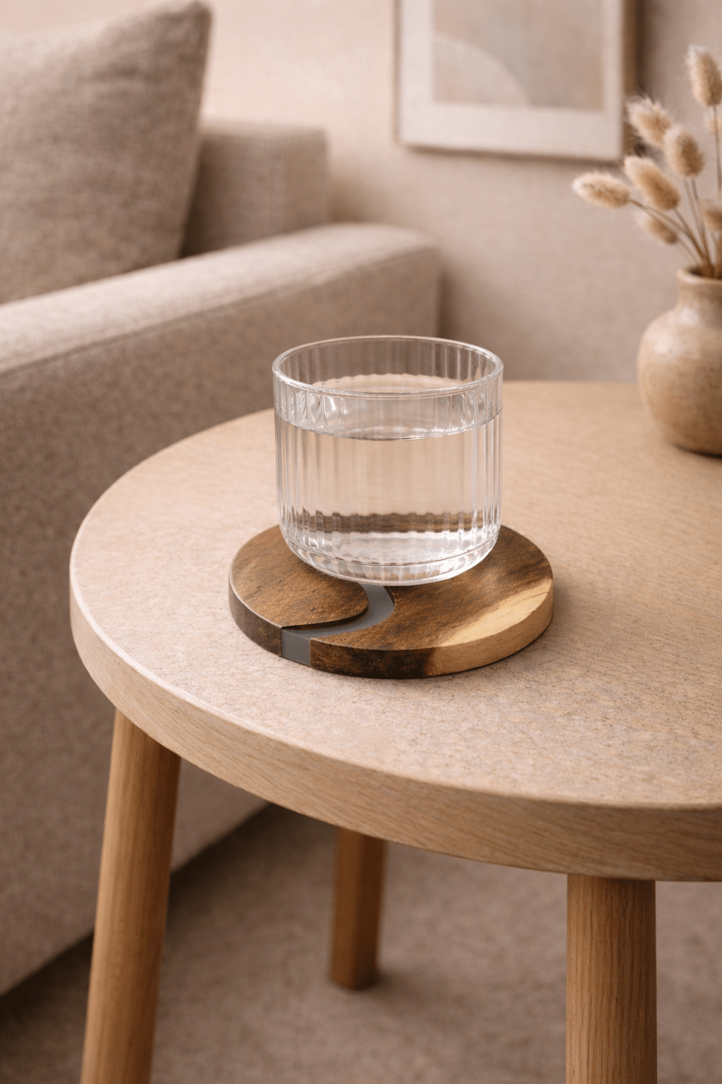 Wood & Clear Resin Coasters Set of 4 - Sweet Water Decor - coasters