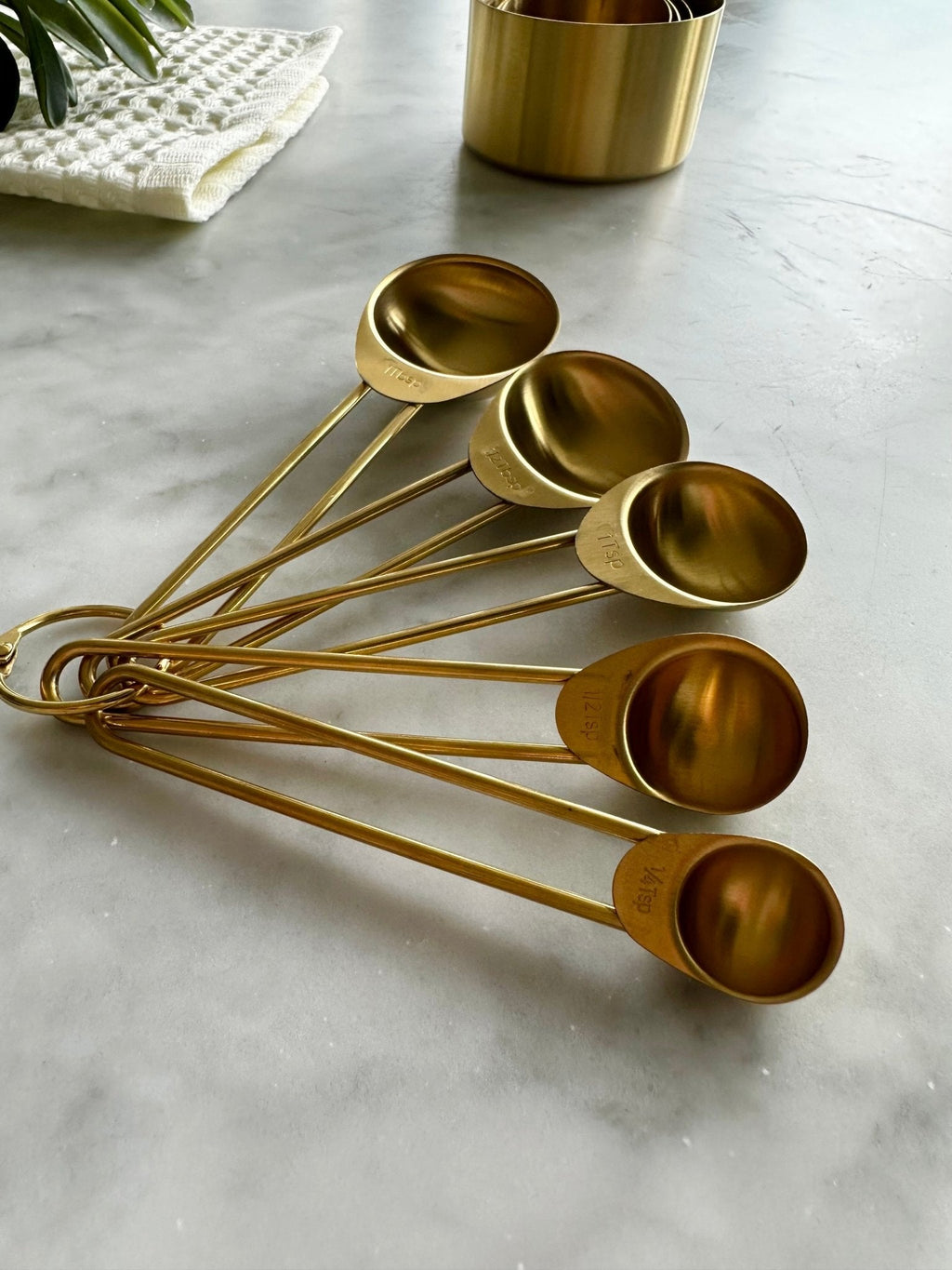 Solid Gold Measuring Cups & Spoons, Set of 9 - Sweet Water Decor - Measuring Cups