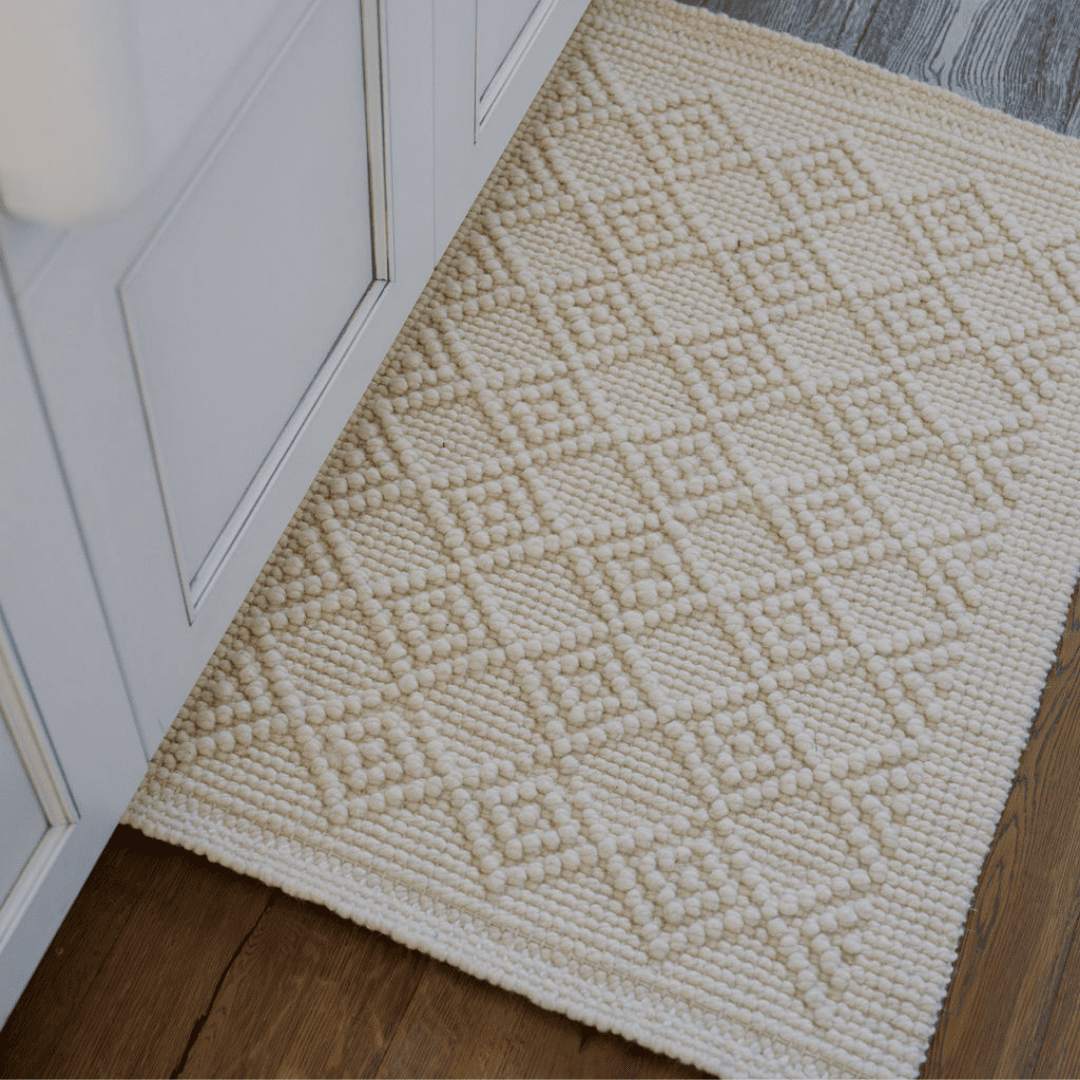 Natural Sisal & Wool Diamond Loop Rug - Sweet Water Decor - rug