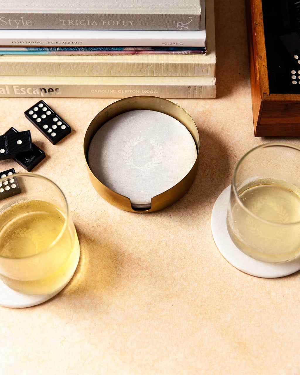 Marble Laurel Coasters - Sweet Water Decor - coasters