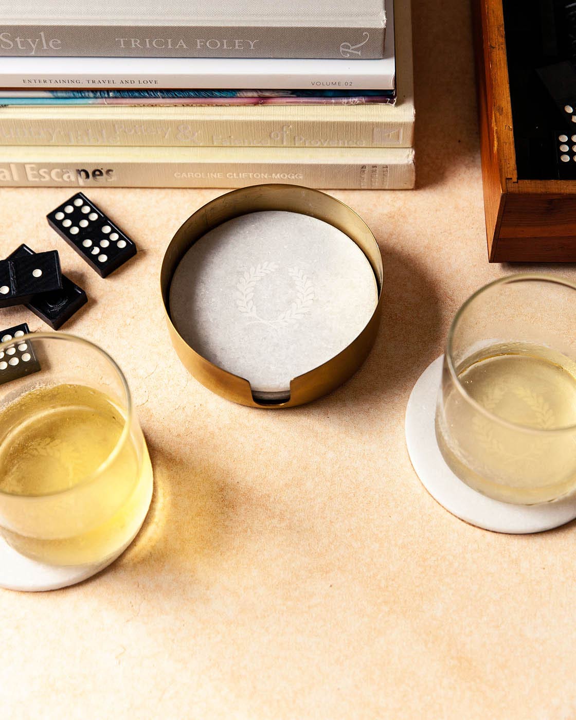 Marble Laurel Coasters - Sweet Water Decor - coasters