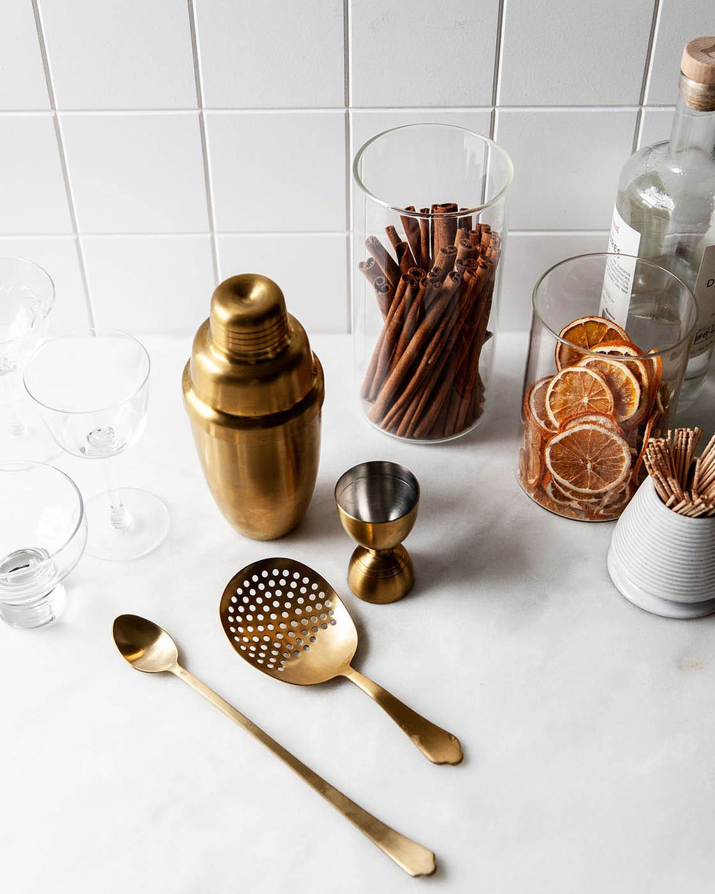Essex Barware - Brushed Gold - Sweet Water Decor - barware set