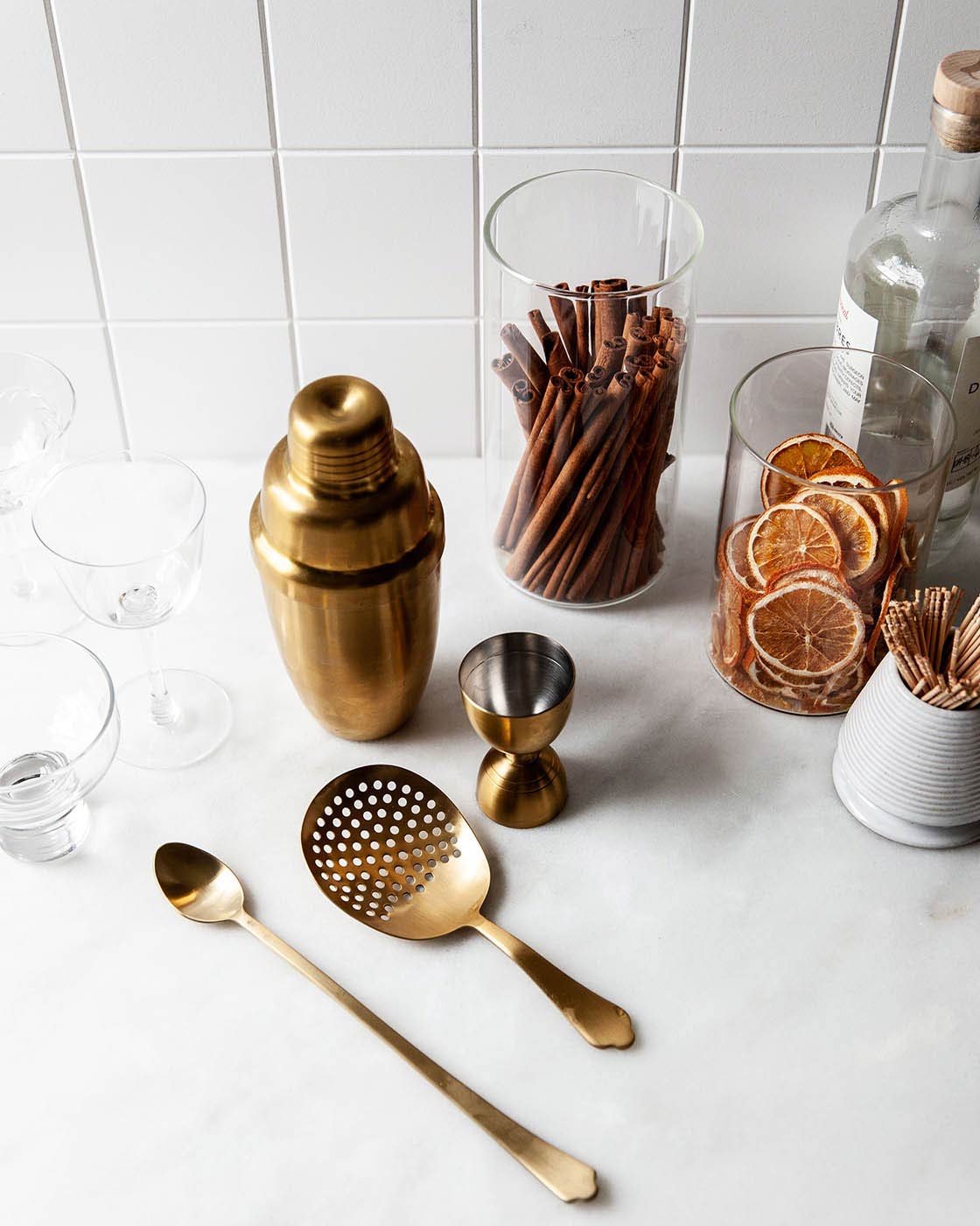 Essex Barware - Brushed Gold - Sweet Water Decor - barware set