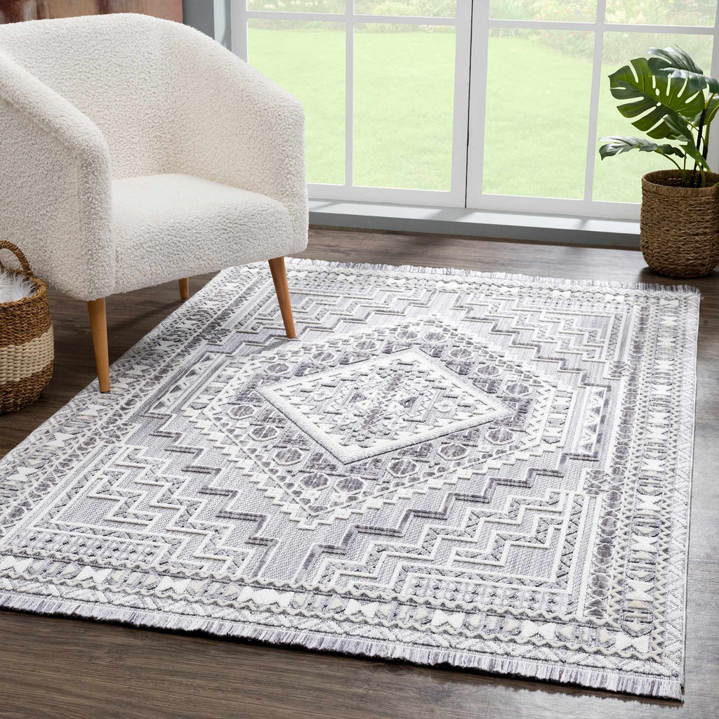 Alya Charcoal Textured Area Rug - Sweet Water Decor - Rugs