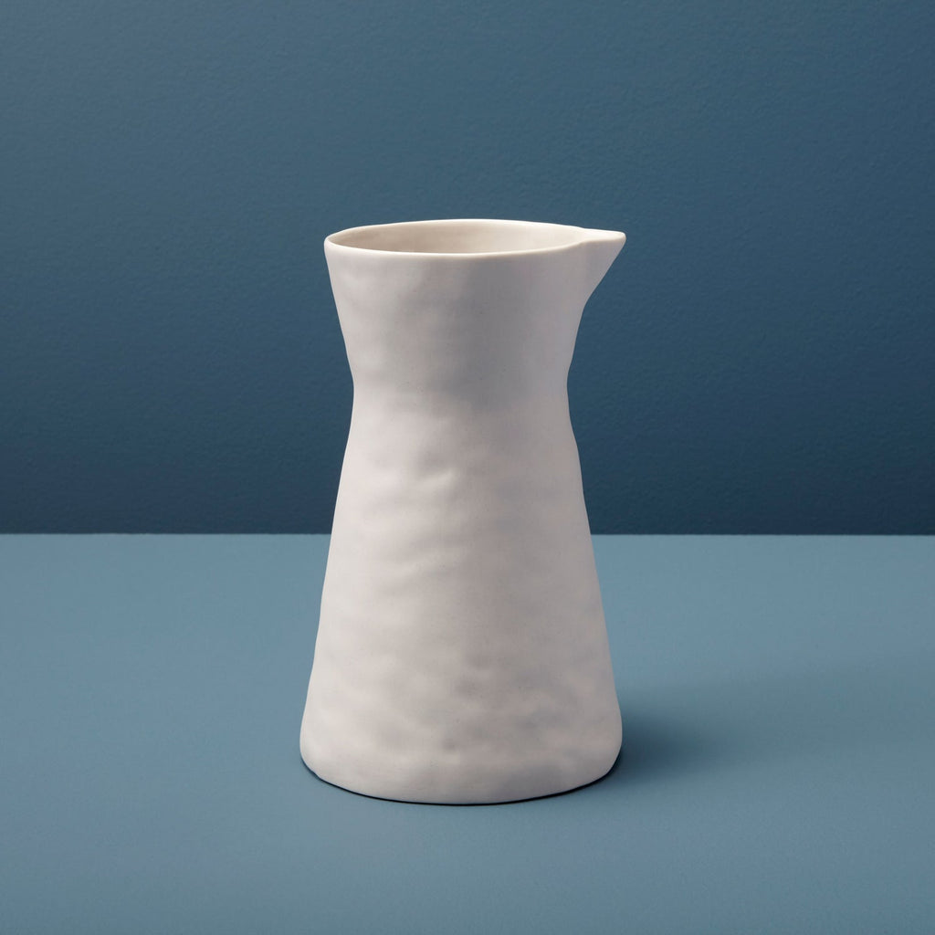 Rugueux Stoneware Carafe Pitcher in Pearl - Sweet Water Decor - Pitchers