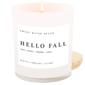 Hello Fall Soy Candle - White Jar - 11 oz - Sweet Water Decor - Candles
