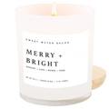 Merry and Bright Soy Candle - White Jar - 11 oz - Sweet Water Decor - Candles