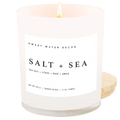 Salt and Sea Soy Candle - White Jar - 11 oz - Sweet Water Decor - Candles