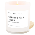 Christmas Tree Soy Candle - White Jar - 11 oz - Sweet Water Decor - Candles