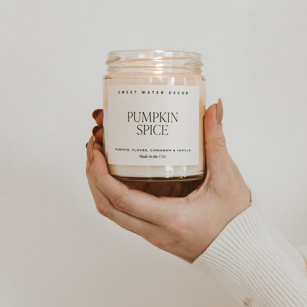 Pumpkin Spice Soy Candle | 9oz. Clear Jar THON - Sweet Water Decor - Candles