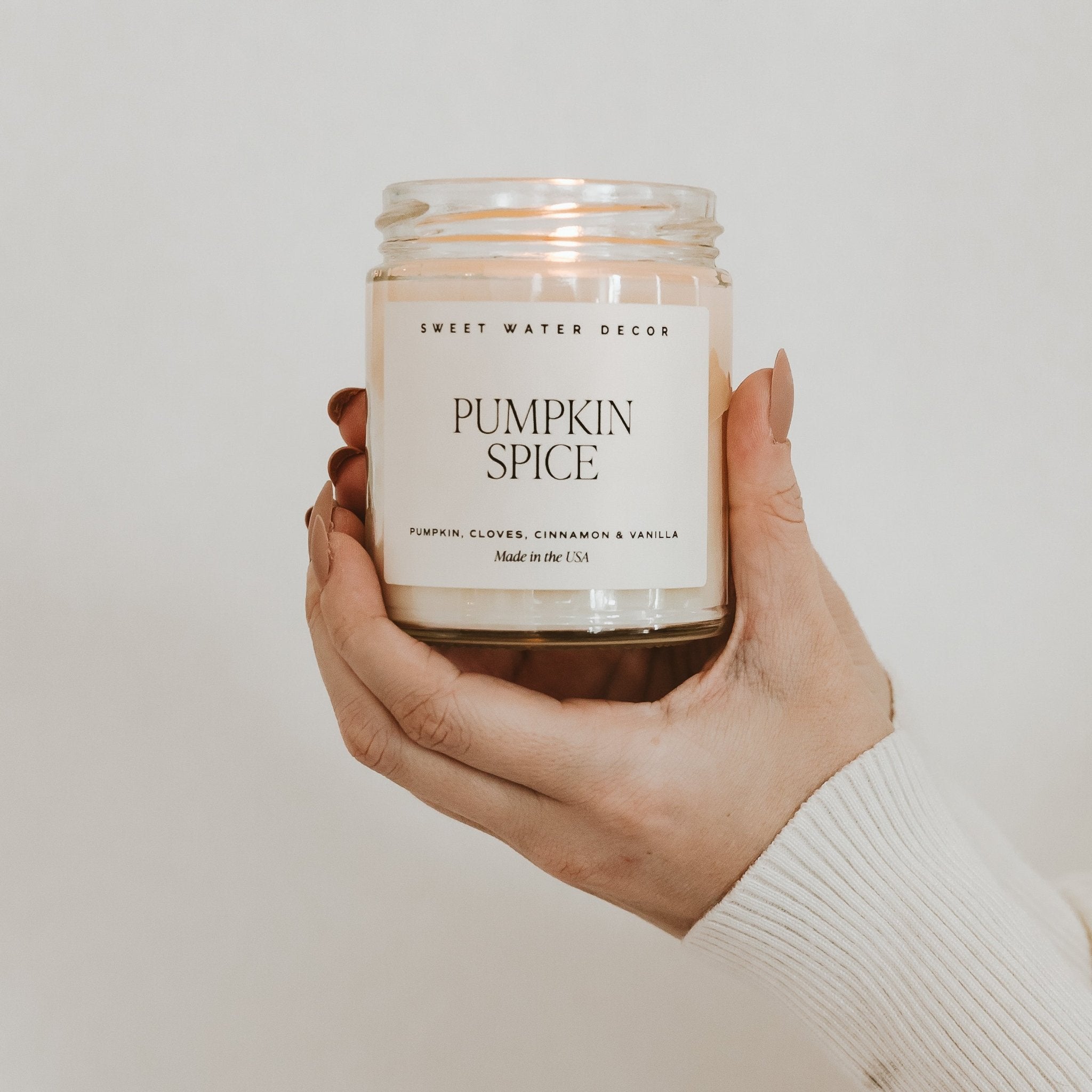 Pumpkin Spice Soy Candle | 9oz. Clear Jar THON - Sweet Water Decor - Candles
