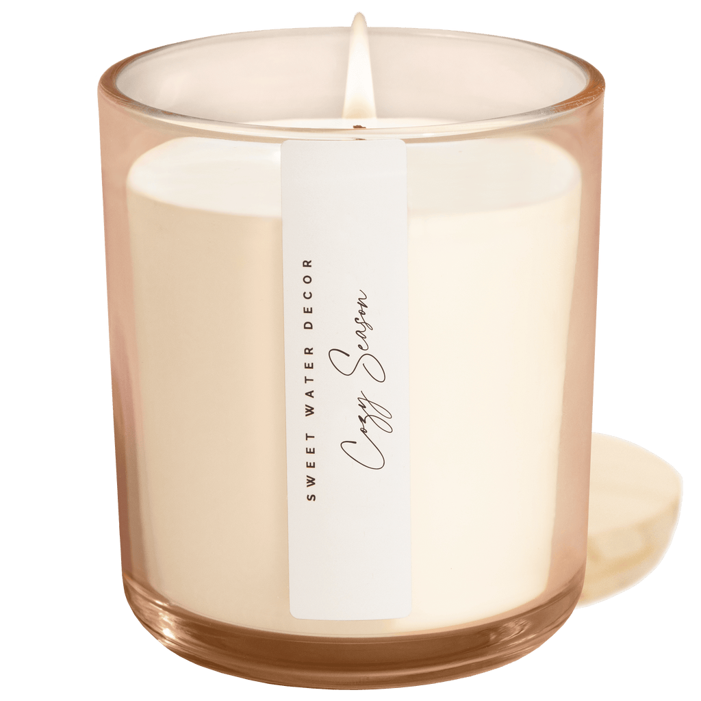 Cozy Season Soy Candle - Tinted Glass Jar - 12 oz - Sweet Water Decor - Candles