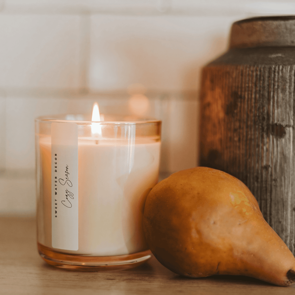 Cozy Season Soy Candle - Tinted Glass Jar - 12 oz - Sweet Water Decor - Candles