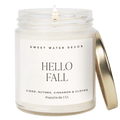 Hello Fall Soy Candle - Clear Jar - 9 oz - Sweet Water Decor - Candles