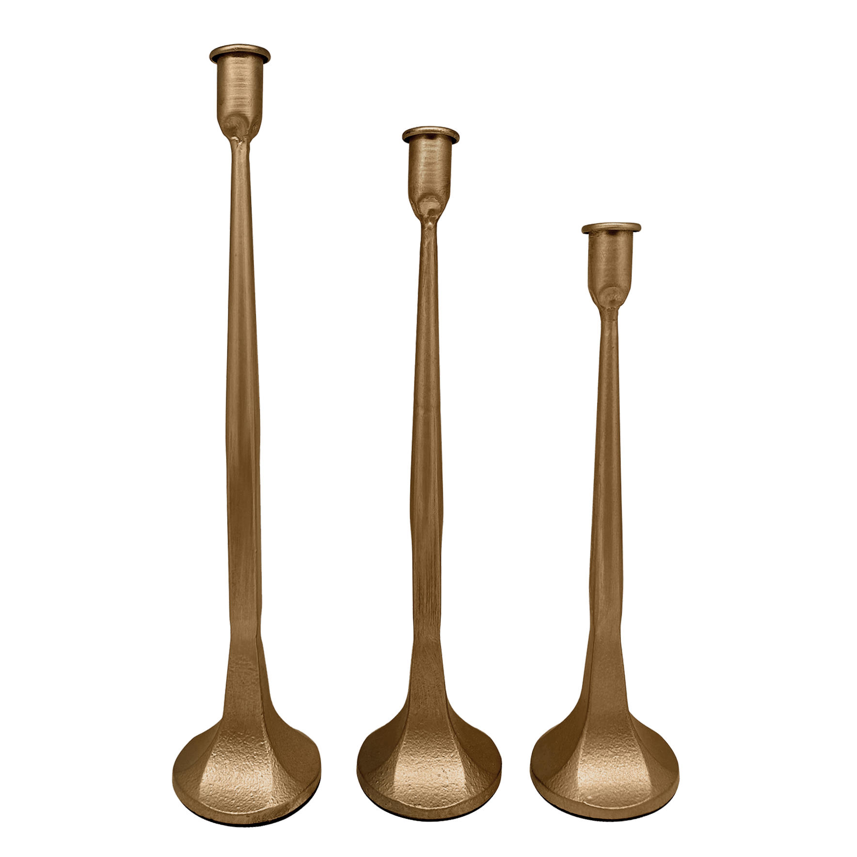 Gold Cast Iron Taper Candle Holders - Sweet Water Decor - taper holder