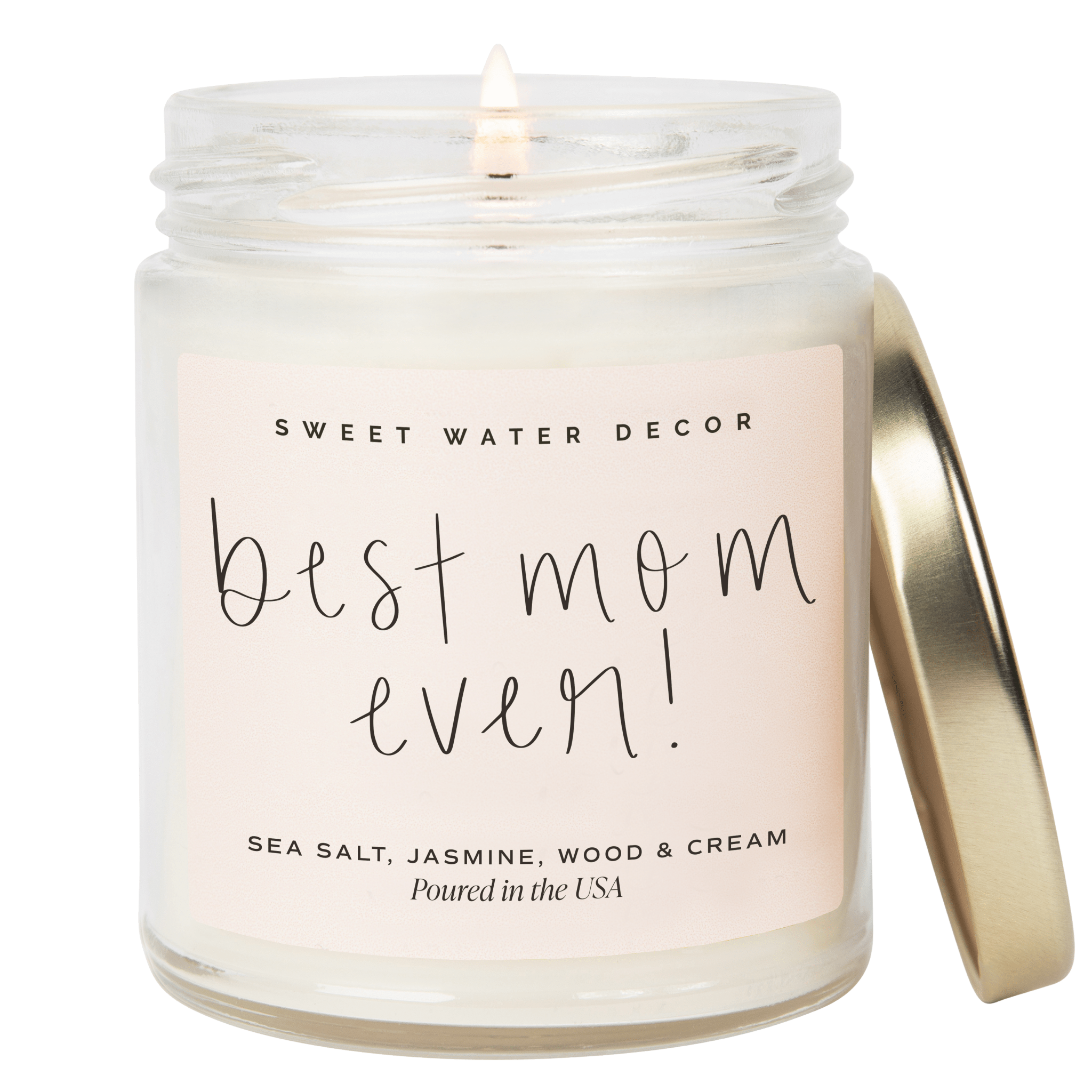 Best Mom Ever! Soy Candle - Clear Jar - 9 oz (Spa Day) - Sweet Water Decor - Candles