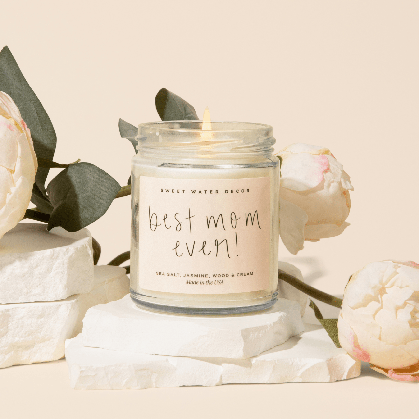 Best Mom Ever! Soy Candle - Clear Jar - 9 oz (Spa Day) - Sweet Water Decor - Candles