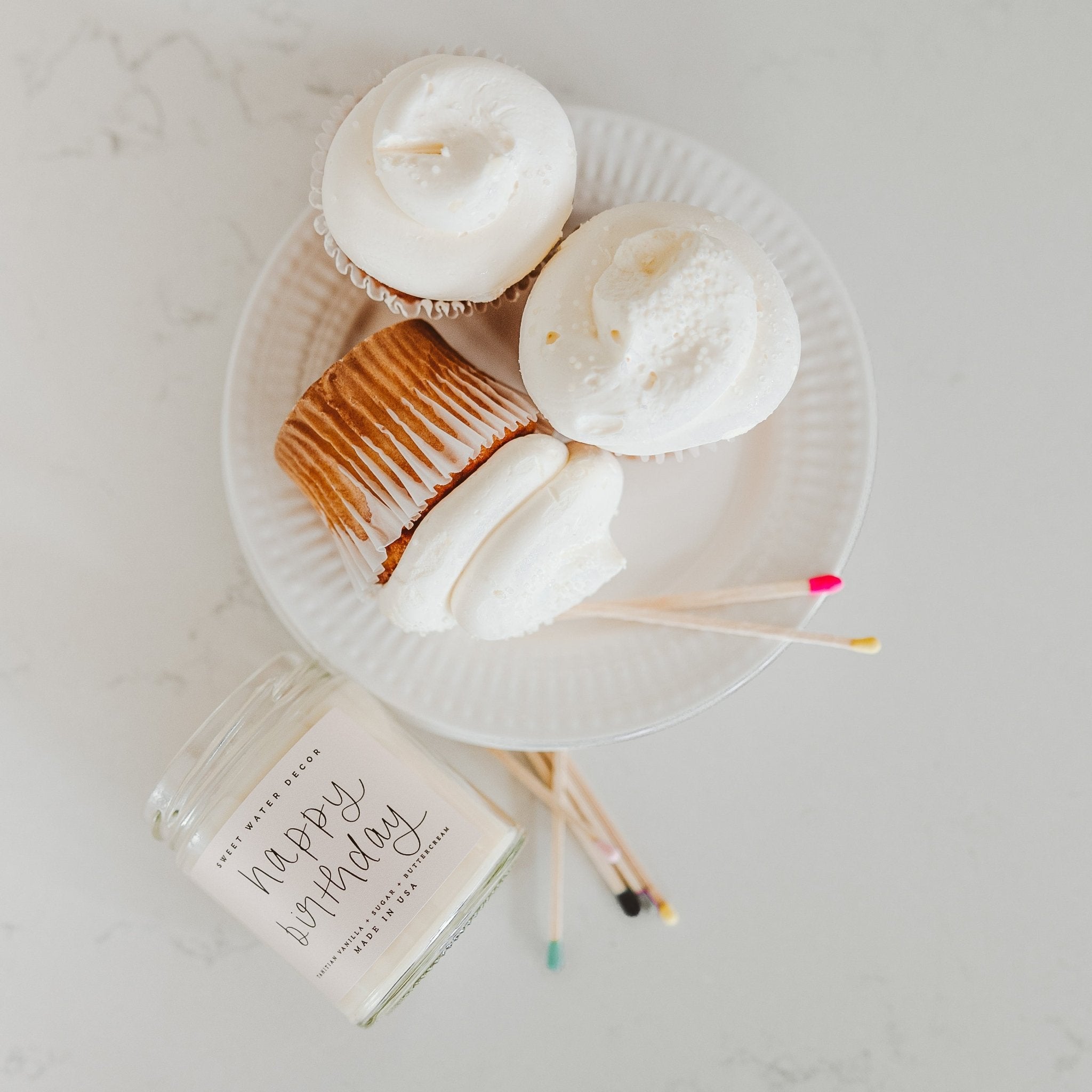 Happy Birthday Soy Candle - Clear Jar - 9 oz - Sweet Water Decor - Candles
