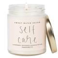 Self Care Soy Candle - Clear Jar - 9 oz (Lavender and Eucalyptus, Calm and Comfort) - Sweet Water Decor - Candles