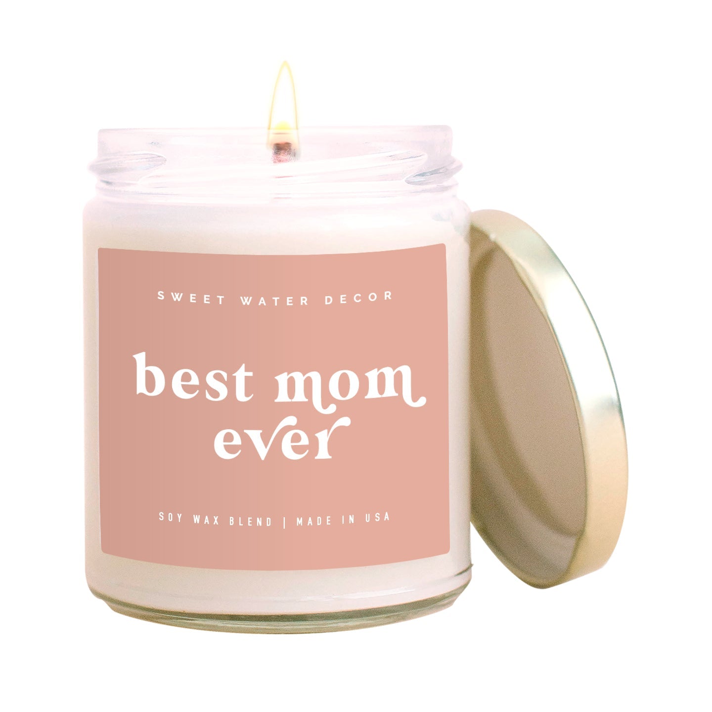 Best Mom Ever! Soy Candle - Clear Jar - 9 oz - Sweet Water Decor - Candles