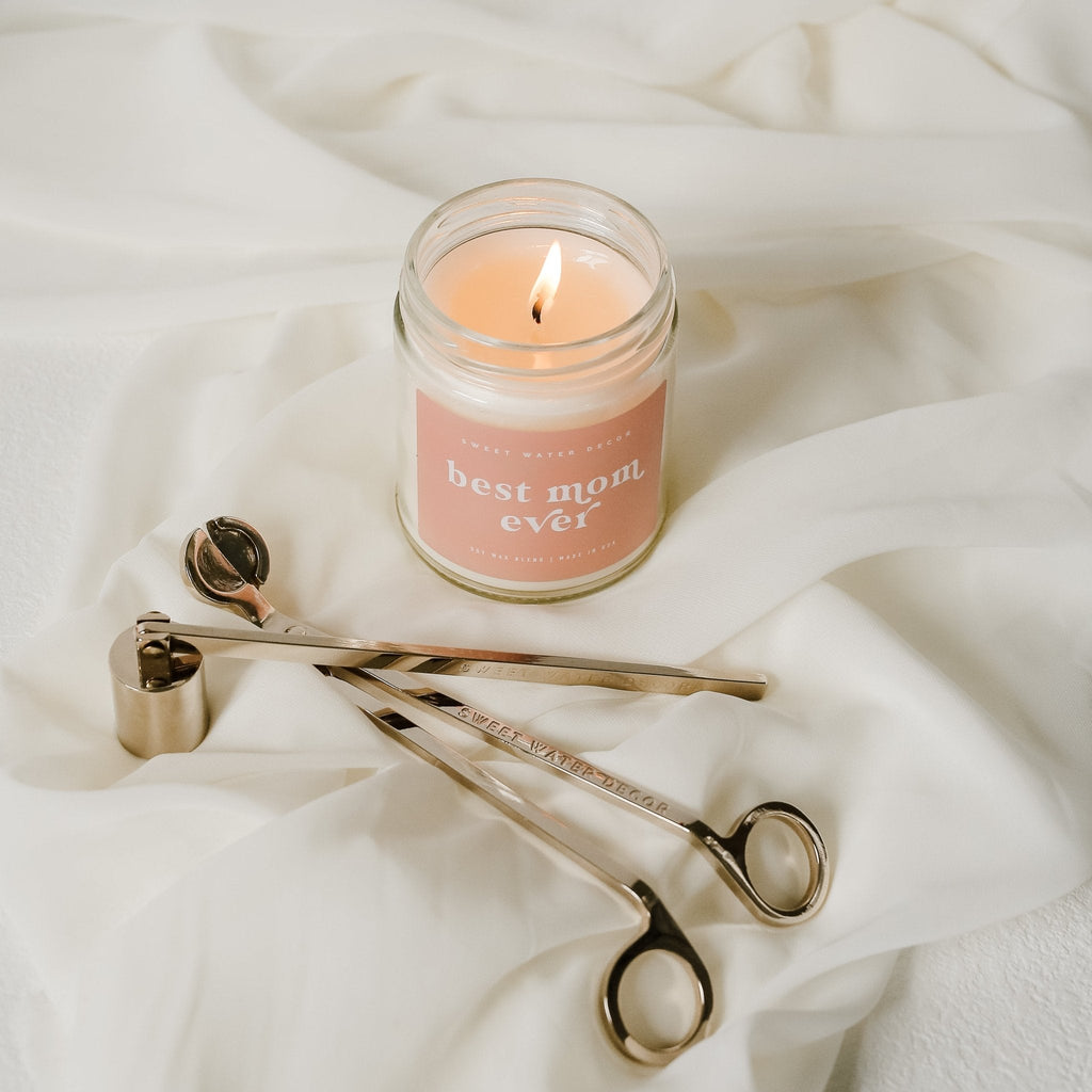 Best Mom Ever! Soy Candle - Clear Jar - 9 oz - Sweet Water Decor - Candles