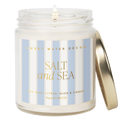 Salt and Sea Soy Patterned Candle - Clear Jar - 9 oz - Sweet Water Decor - Candles