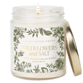 Wildflowers and Salt Soy Patterned Candle - Clear Jar - 9 oz - Sweet Water Decor - Candles