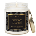 Spooky Season Soy Candle - Patterned 9 oz - Clear Jar (Cozy Season) - Sweet Water Decor - Candles