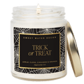 Trick or Treat Soy Candle - Patterned 9 oz - Clear Jar (Farmhouse) - Sweet Water Decor - Candles
