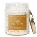 Happy Birthday Soy Candle - Clear Patterned Jar - 9 oz - Sweet Water Decor - Candles