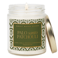 Palo Santo Patchouli Soy Candle - Clear Patterned Jar - 9 oz - Sweet Water Decor - Candles