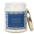 Coastal Lemon Soy Candle - Clear Patterned Jar - 9 oz - Sweet Water Decor - Candles