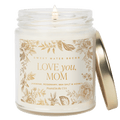 Love You, Mom Soy Candle - Clear Patterned Jar - 9 oz - Sweet Water Decor - Candles