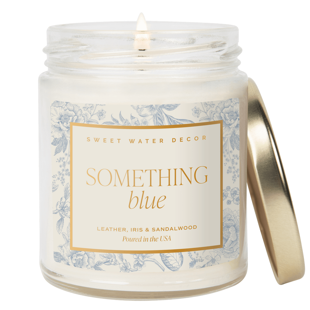 Something Blue Soy Candle - Clear Jar - 9 oz - Sweet Water Decor - Candles