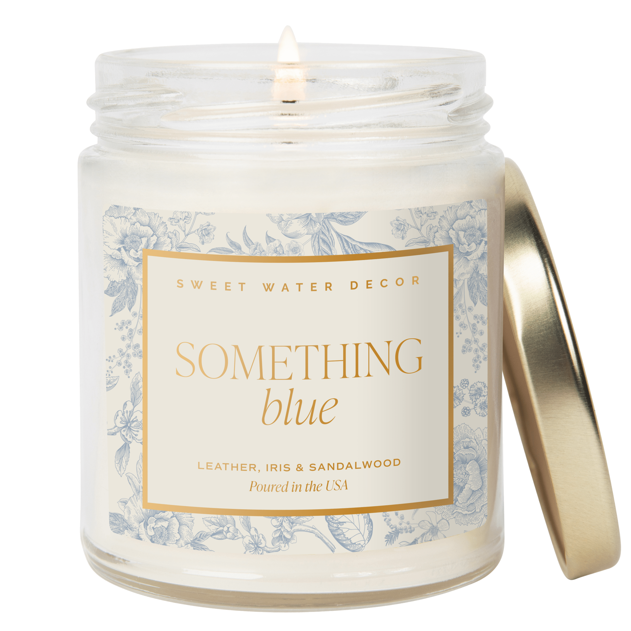 Something Blue Soy Candle - Clear Jar - 9 oz - Sweet Water Decor - Candles