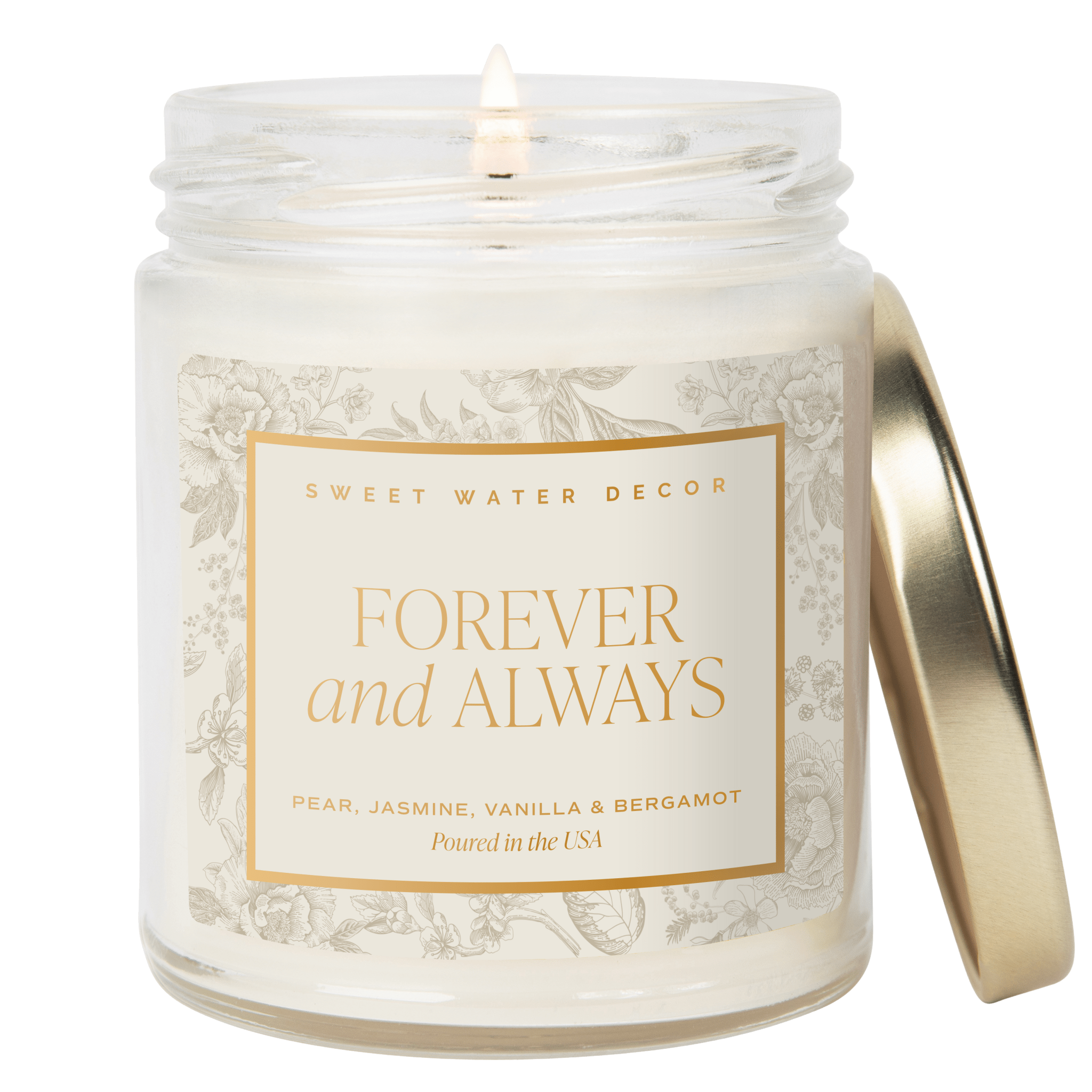 Forever and Always Soy Candle - Clear Jar - 9 oz - Sweet Water Decor - Candles