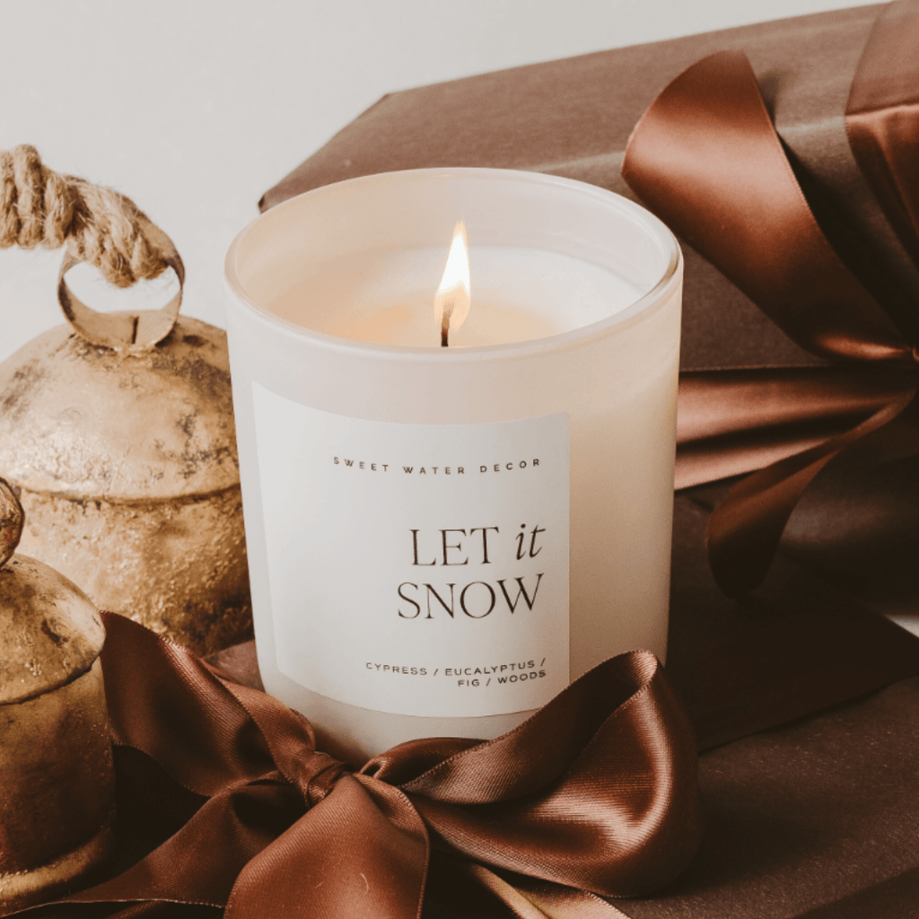 Let It Snow Soy Candle - Tan Matte Jar - 15 oz - Sweet Water Decor - Candles