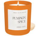Pumpkin Spice Soy Candle - Orange Matte Jar - 15 oz - Sweet Water Decor - Candles