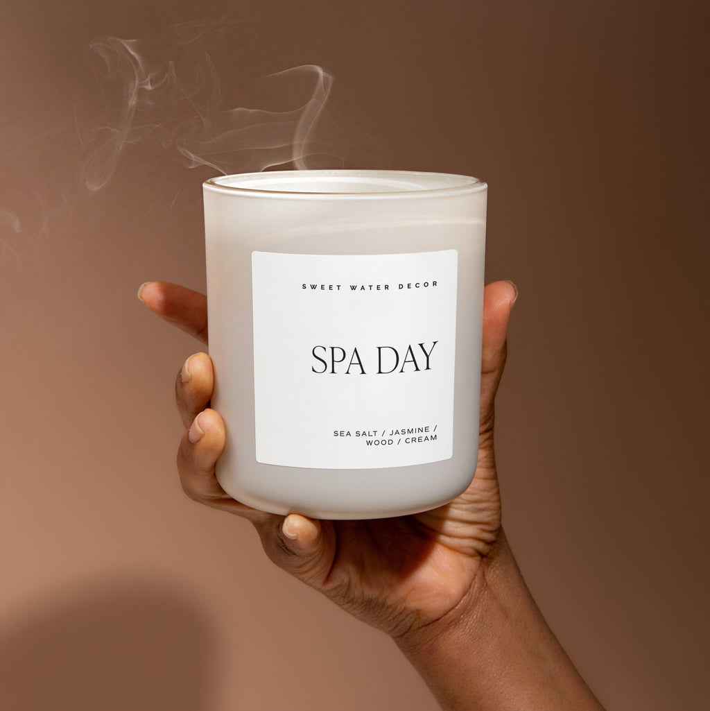 Spa Day Soy Candle - Tan Matte Jar - 15 oz - Sweet Water Decor - Candles
