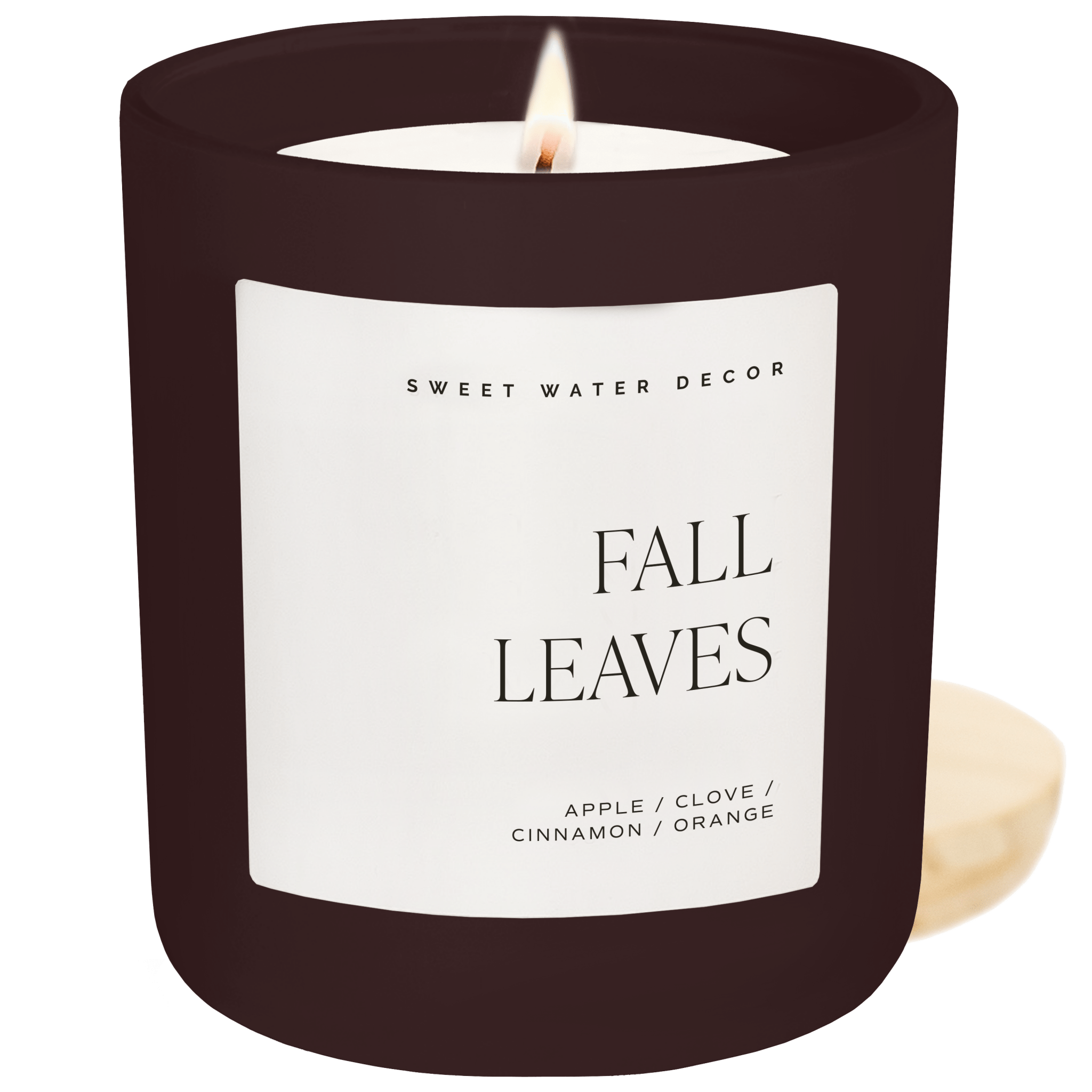 Fall Leaves Soy Candle - Brown Matte Jar - 15 oz - Sweet Water Decor - Candles