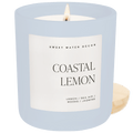 Coastal Lemon Soy Candle - Blue Matte Jar - 15 oz - Sweet Water Decor - Candles