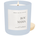 Boy Mama Soy Candle - Blue Matte Jar - 15 oz (Palo Santo Patchouli) - Sweet Water Decor - Candles