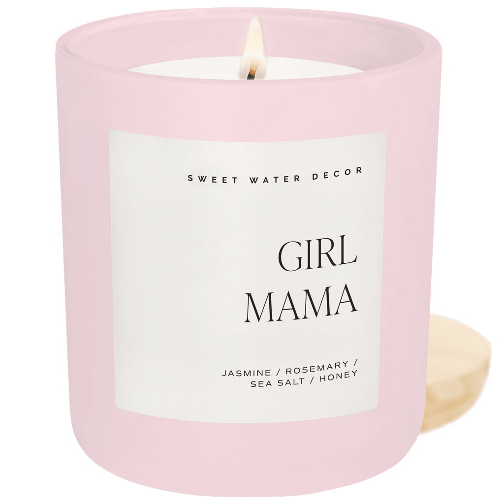Girl Mama Soy Candle - Pink Matte Jar - 15 oz - Sweet Water Decor - Candles
