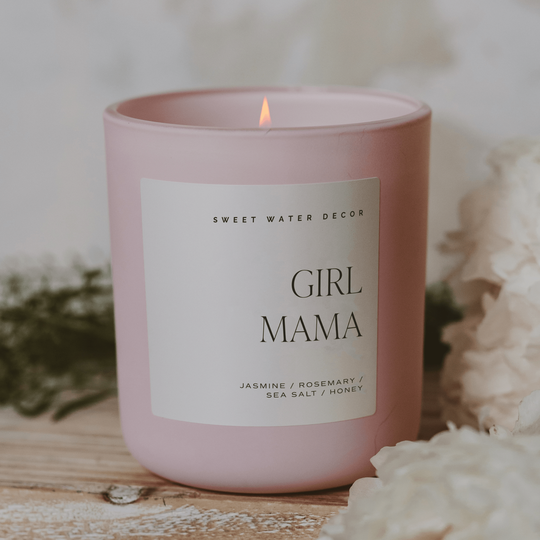 Girl Mama Soy Candle - Pink Matte Jar - 15 oz - Sweet Water Decor - Candles